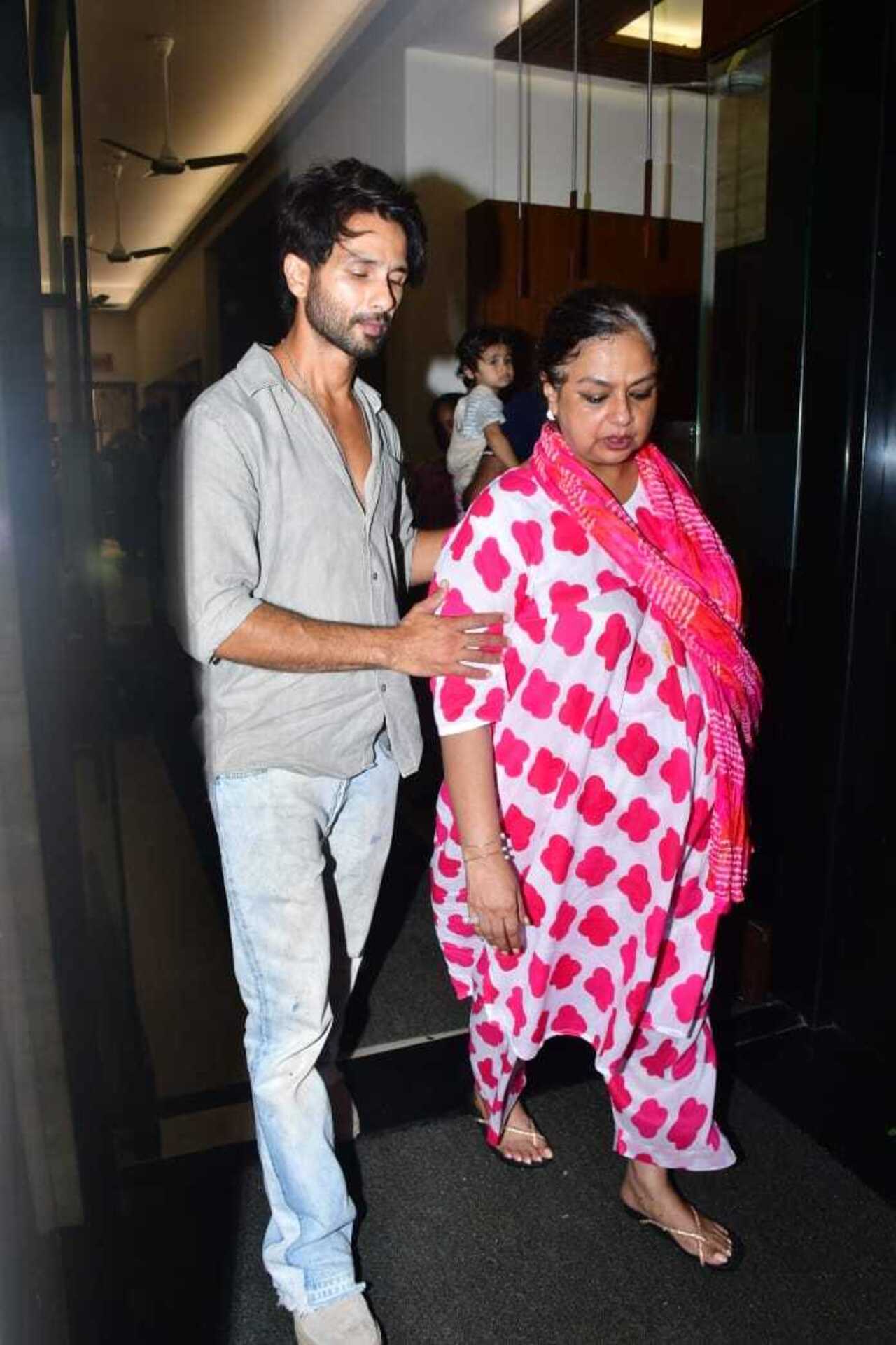 Shahid Kapoor was spotted with his mother Neelima Azeem in the city