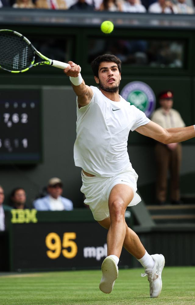 World No.1 Carlos Alcaraz of Spain won his maiden Wimbledon title after defeating four-time defending champion Novak Djokovic 1-6,1-6, 7-6 (8/6), 6-1, 3-6, 6-4.