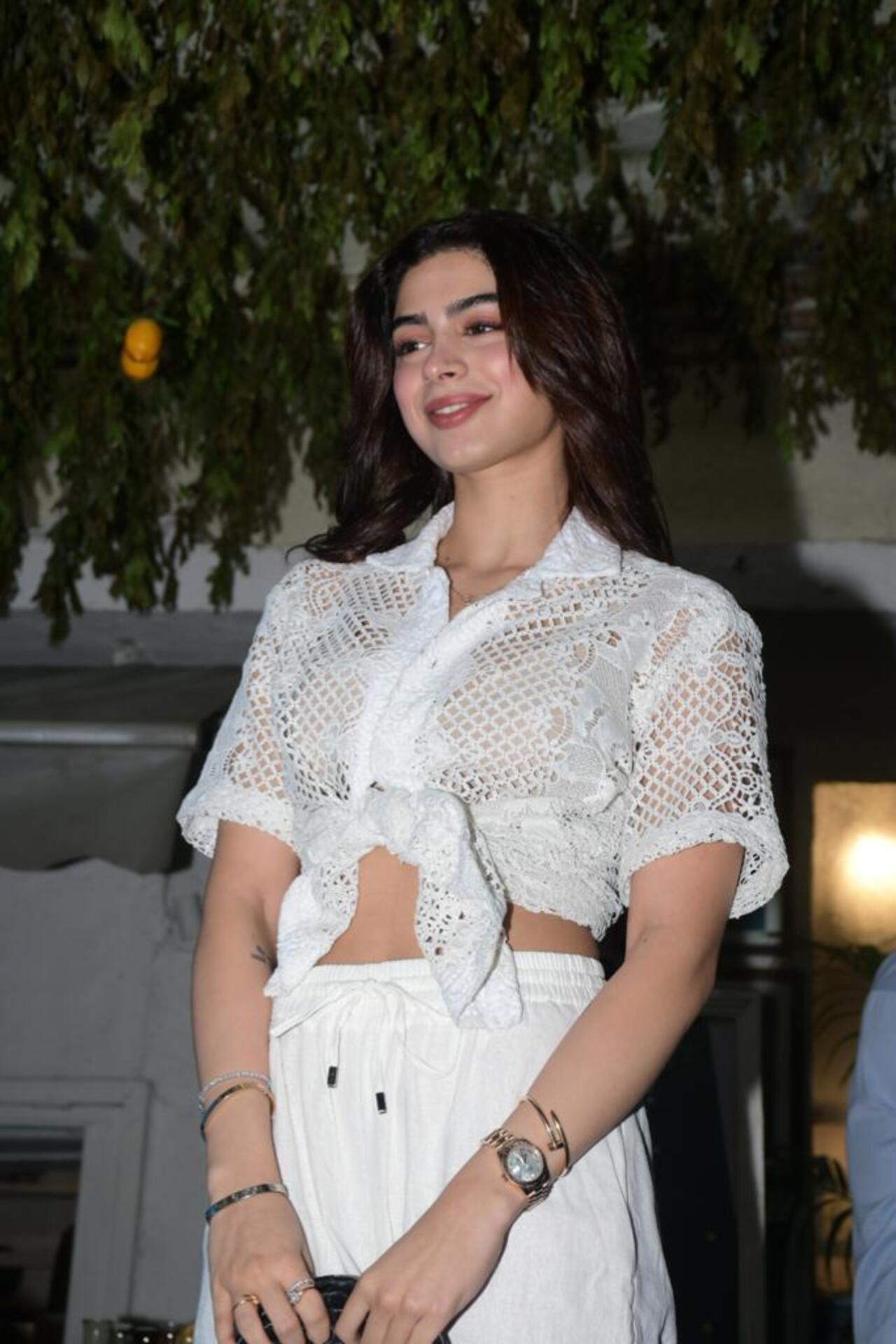 Khushi Kapoor looked gorgeous in her all-white outfit as she was clicked in the city