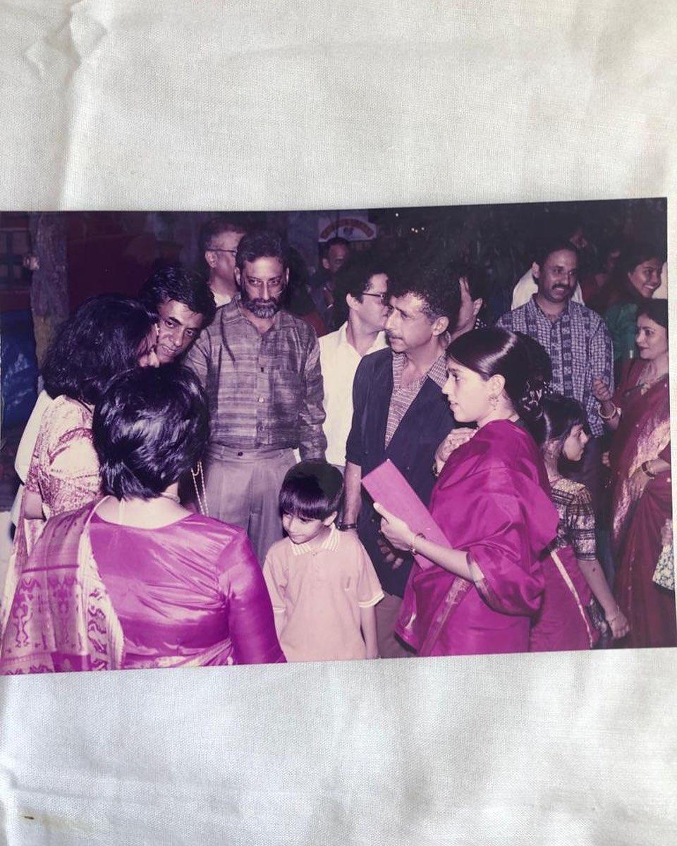 Naseeruddin Shah and wife Ratna Pathak enjoying the party with their son, Vivaan Shah