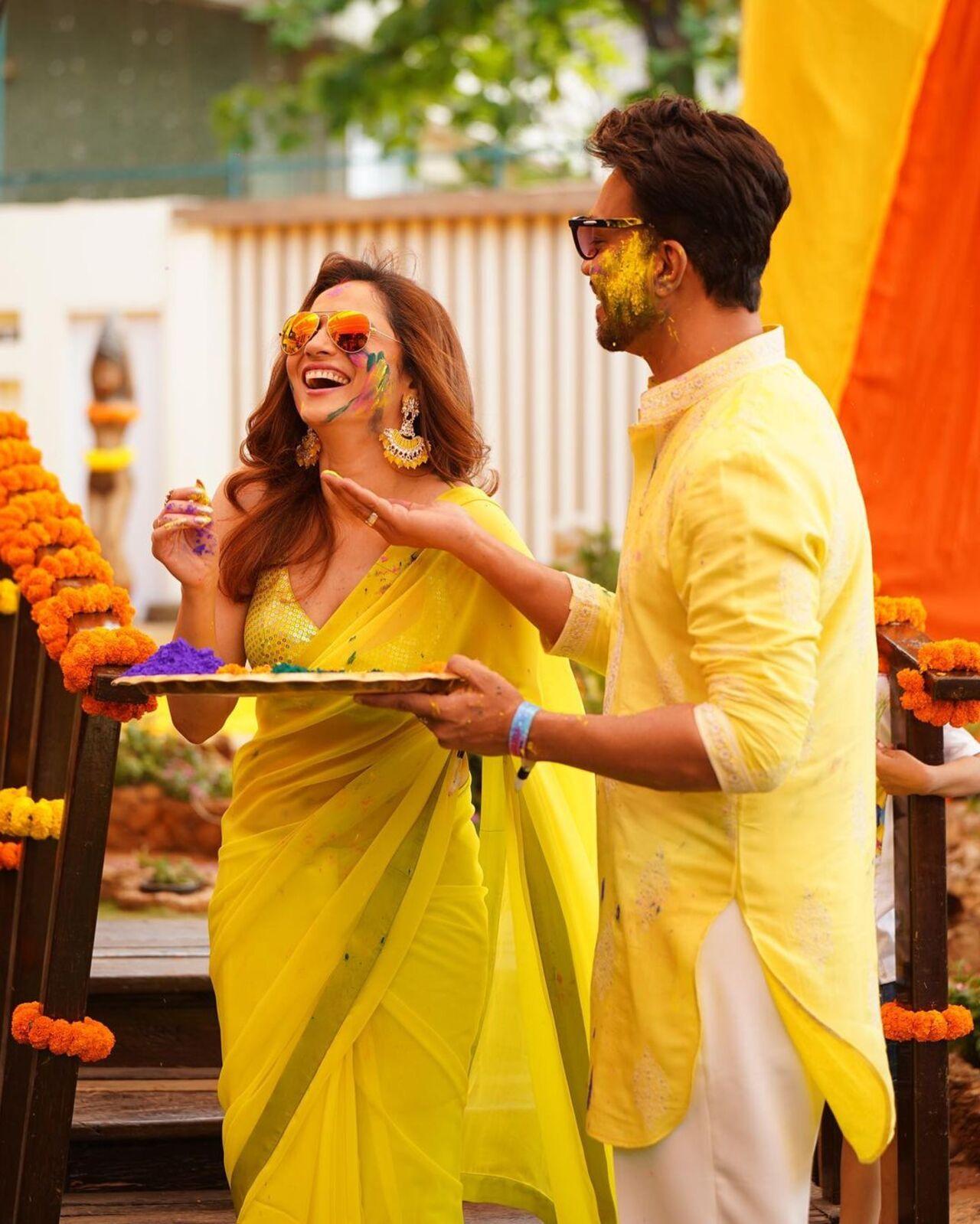 In the festival of colours, Holi, the air was filled with laughter and love as the lovely couple, Ankita Lokhande and Vicky Jain, embraced the spirit of togetherness