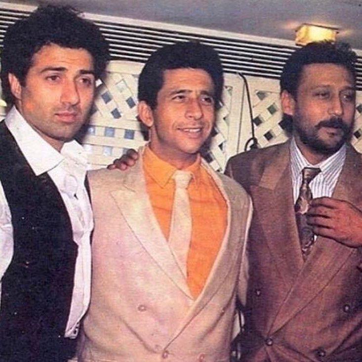 Legendary Trio: Young Naseeruddin Shah with Jackie Shroff and Sunny Deol 
