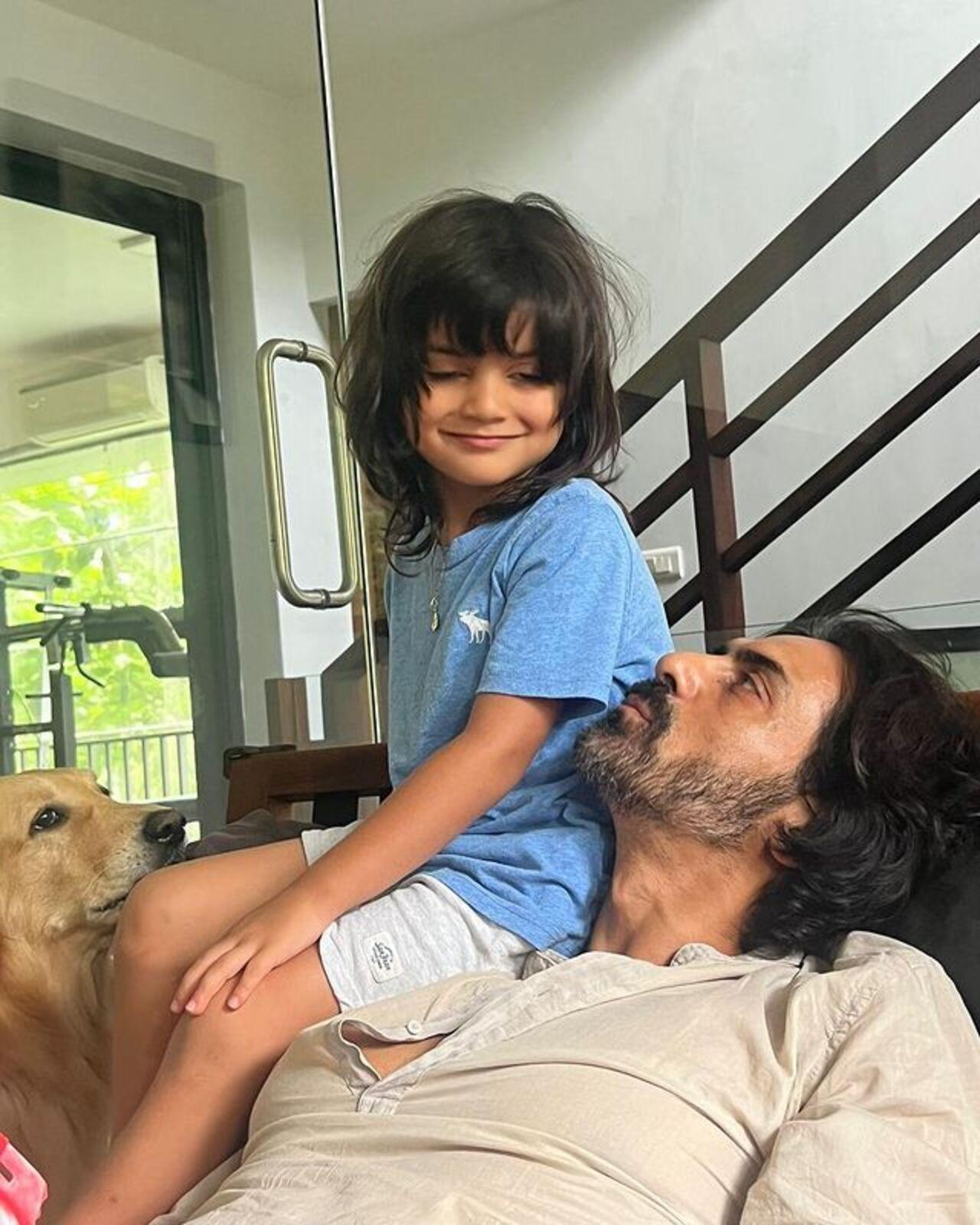 Father-Son bonding time! Arjun Rampal poses with his son Arik as they enjoy some quality time together
 