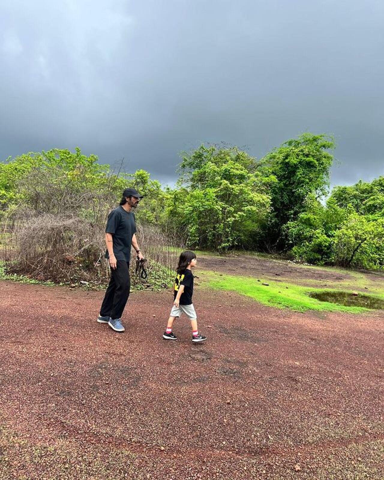 Arjun shared an adorable picture with his son Arik from their super cool outing. The Father-son duo can be seen having fun in this candid click