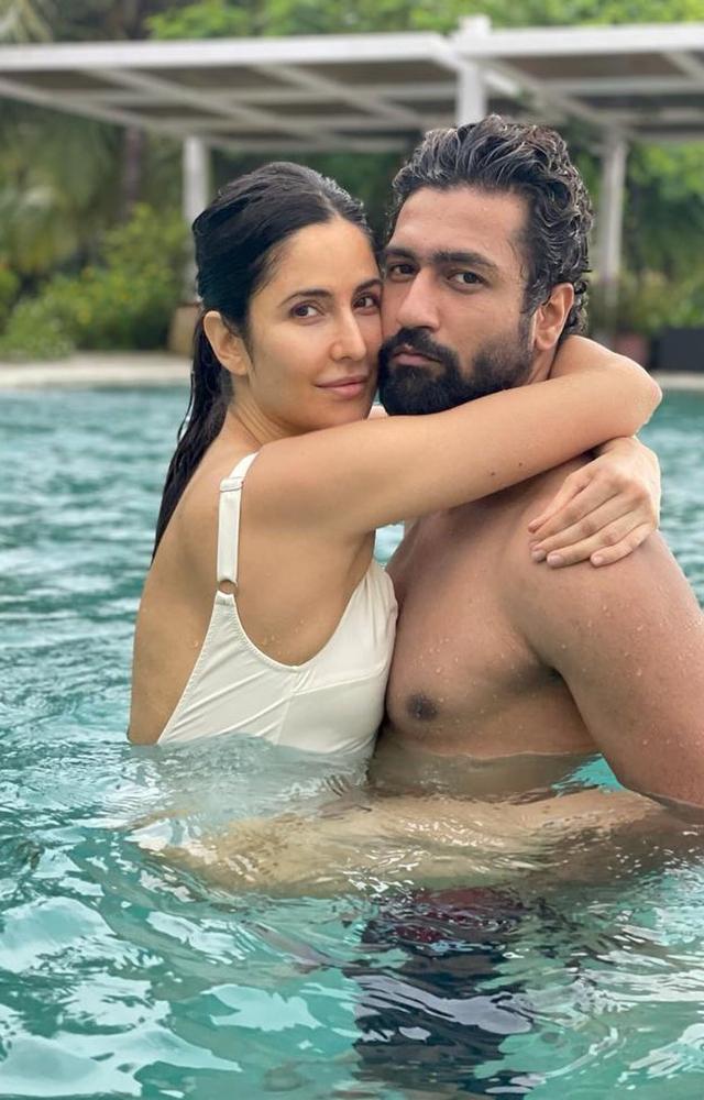 Here is Katrina taking a swim with her husband, Vicky Kaushal. What better way to destress and work out at the same time?