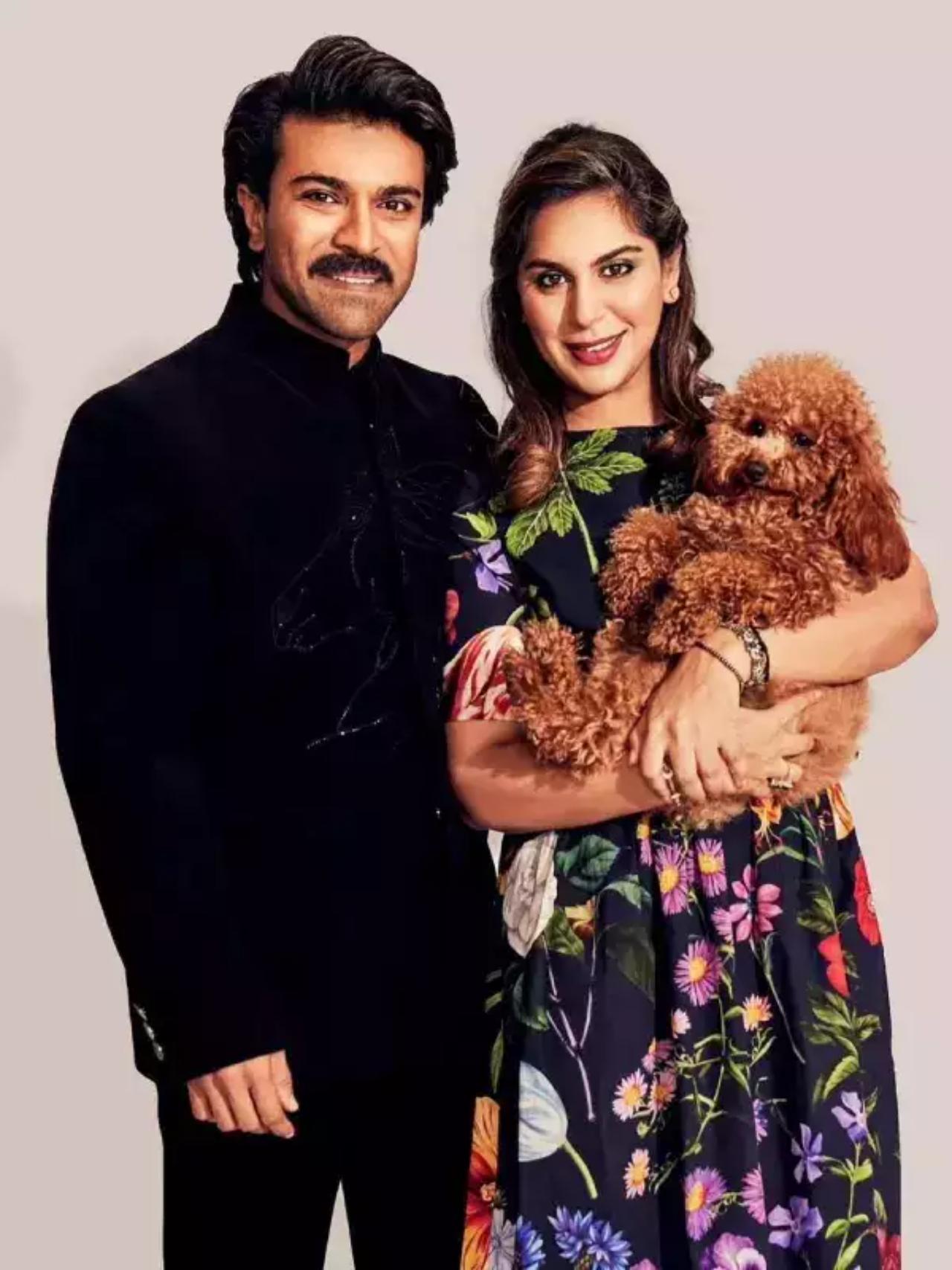 Ram Charan and Upasana also have an adorable pet dog named 'Rhyme' and plays his role as furry family member perfectly