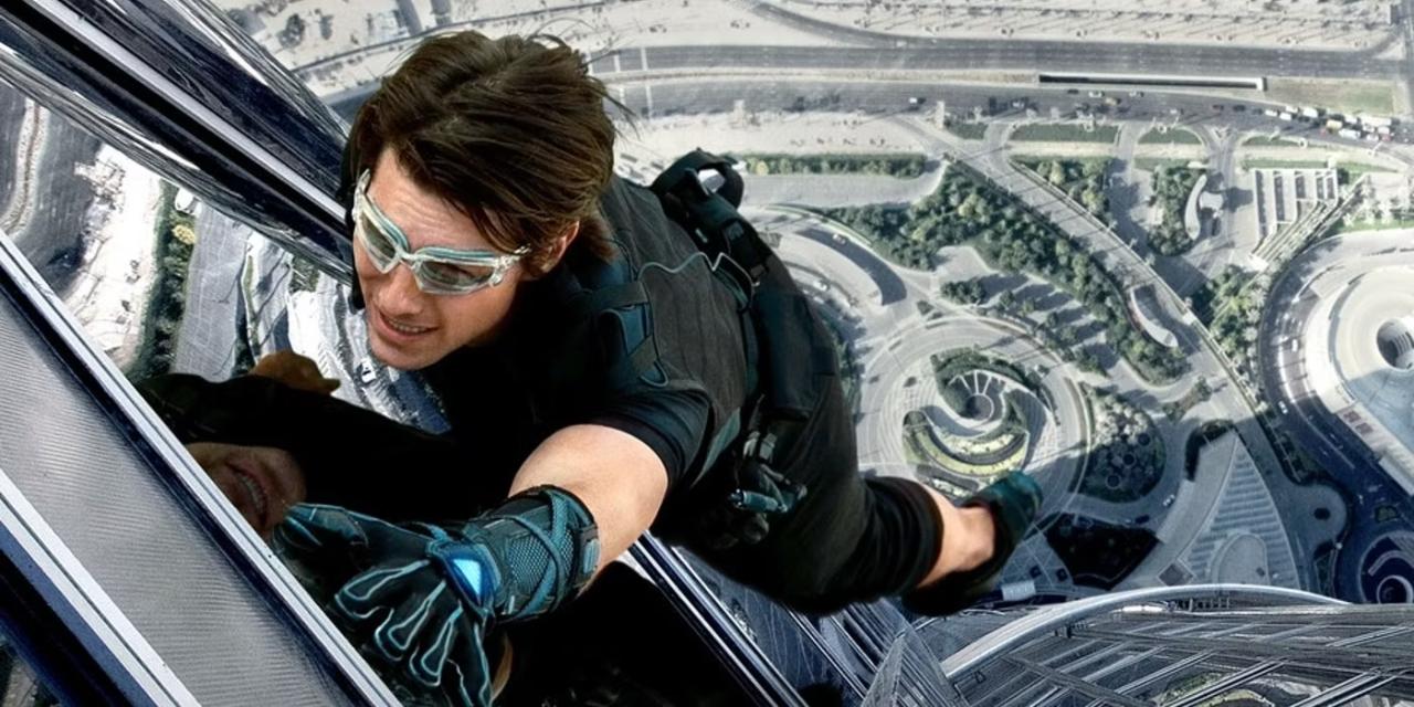 In 'Mission: Impossible - Ghost Protocol,' Tom Cruise literally scales the impossible. The movie captures him climbing the Burj Khalifa and even smashing through one of its windows during a daring chase