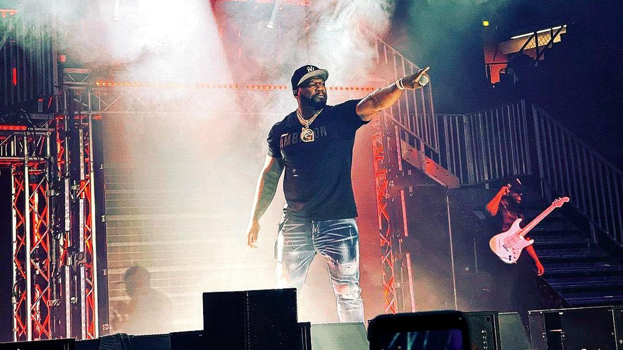 50 Cent performing on stage. Pic courtesy/Instagram