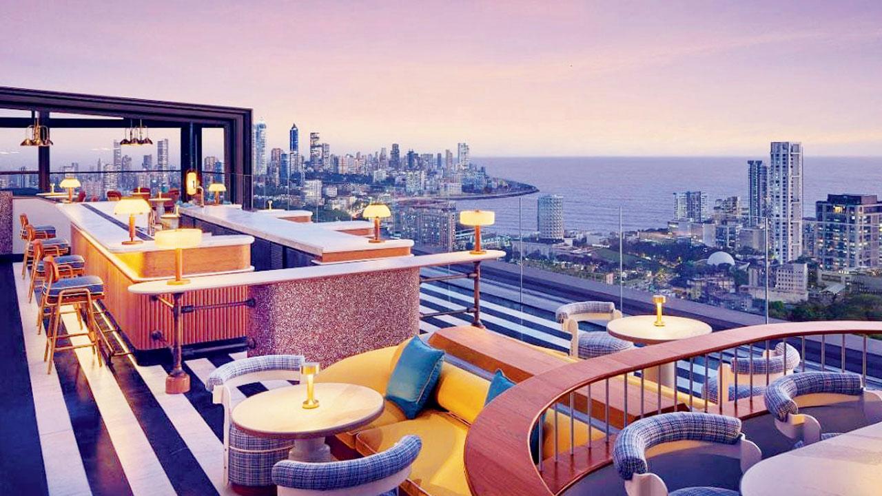 A rooftop view of AER Bar & Lounge in Worli