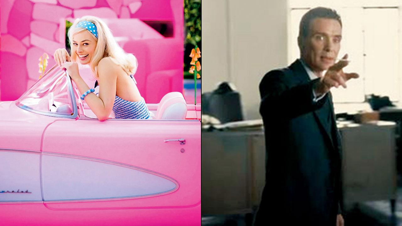 Stills from Barbie and Oppenheimer. Pics courtesy/Youtube