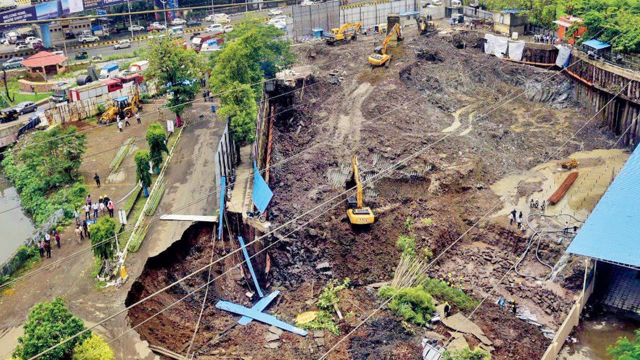 Mumbai: 24 cars, bikes end up in pit as Chembur road caves in