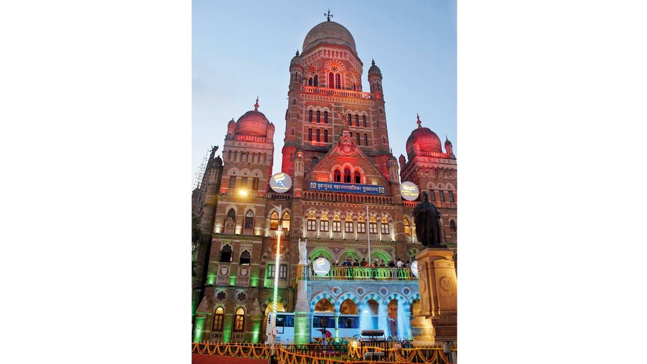 The Brihanmumbai Municipal Corporation headquarters on June 23, 2023. File pic/Ashish Raje