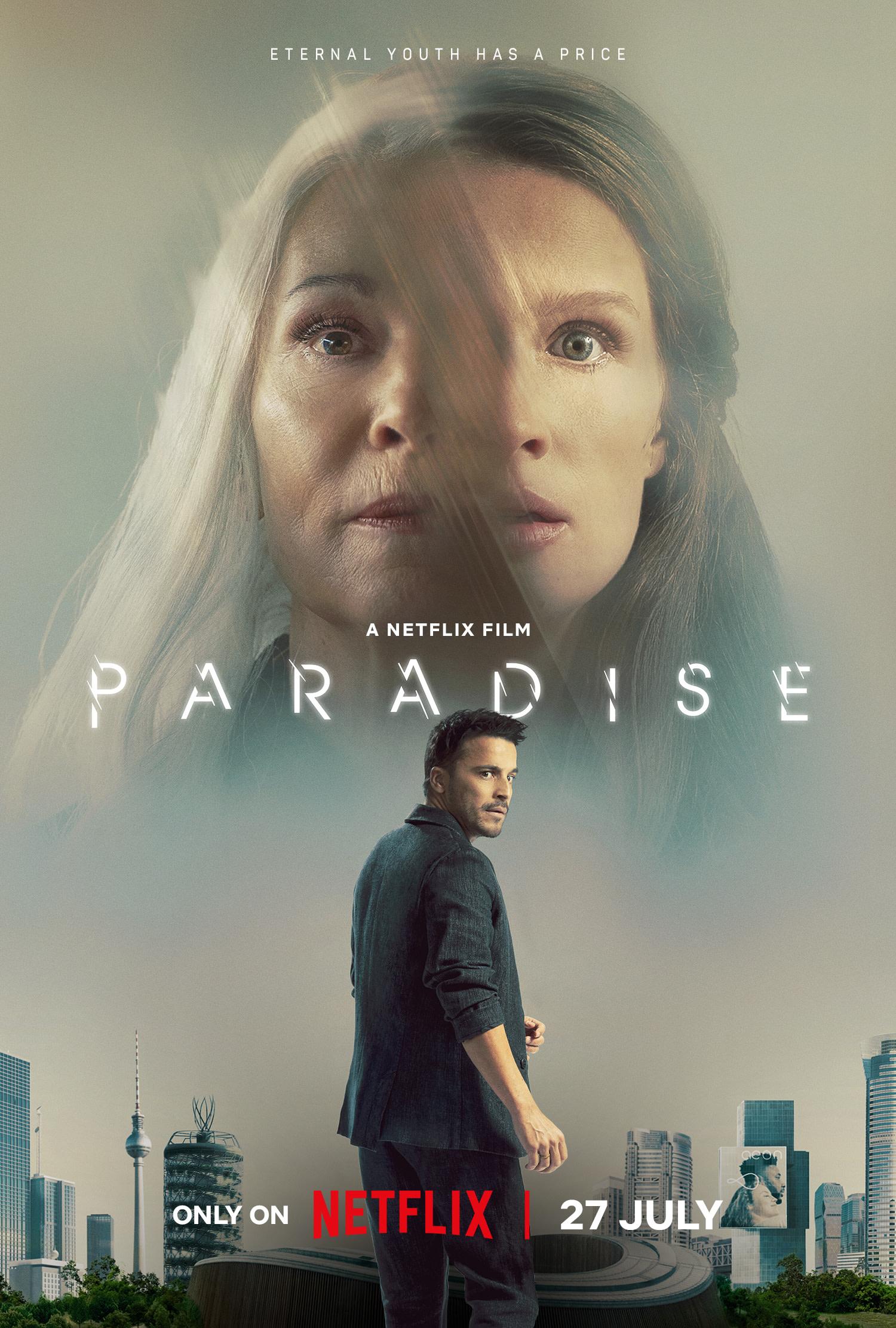 Paradise (July 27): Set in a fictional, futuristic world, a groundbreaking technology emerges, allowing the transfer of years of life from one person to another. As biotech start-up AEON becomes a billion-dollar pharmaceutical giant through this innovation, their relentless pursuit of profit starts to overshadow human compassion.