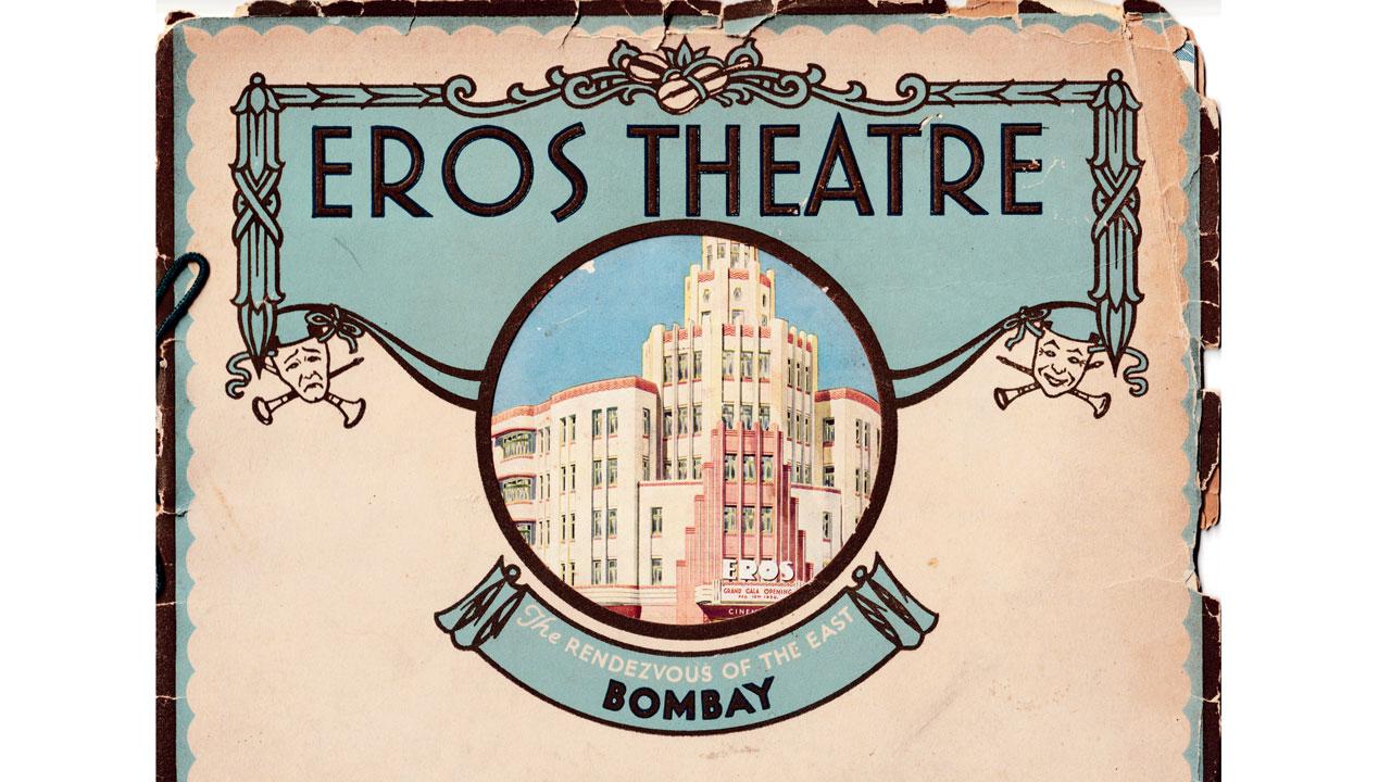 The inaugural poster of the Eros Cinema in Churchgate