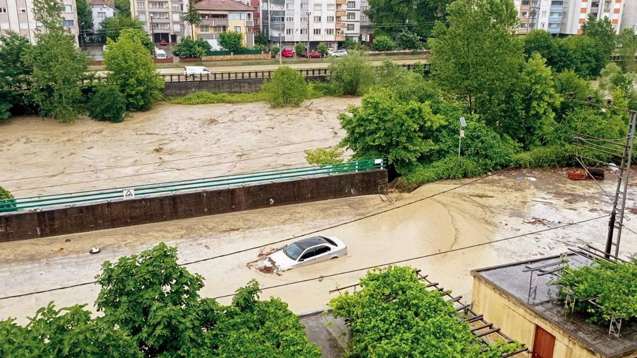 Flooding after heavy rain in Turkey