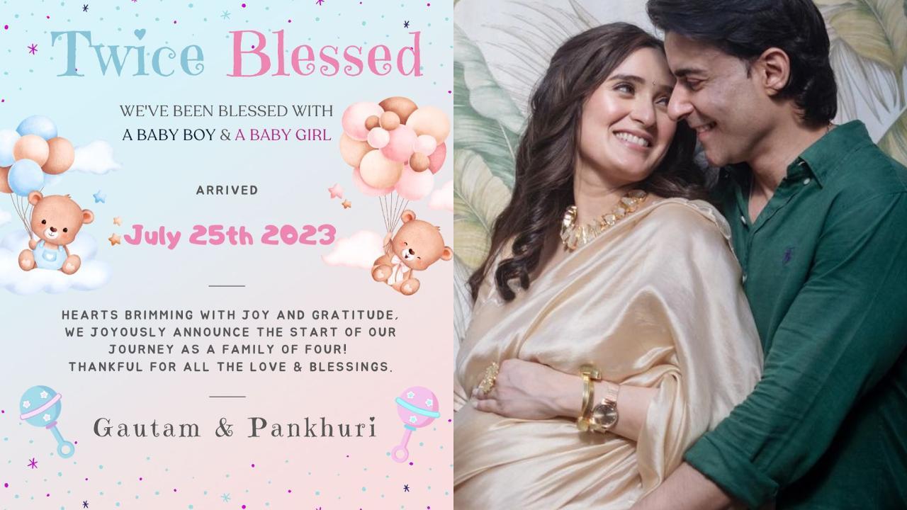 Popular couple Pankhuri Awasthy Rode and Gautam Rode blessed with twins