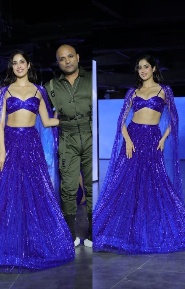 Janvi Kapoor stuns in blue lehenga