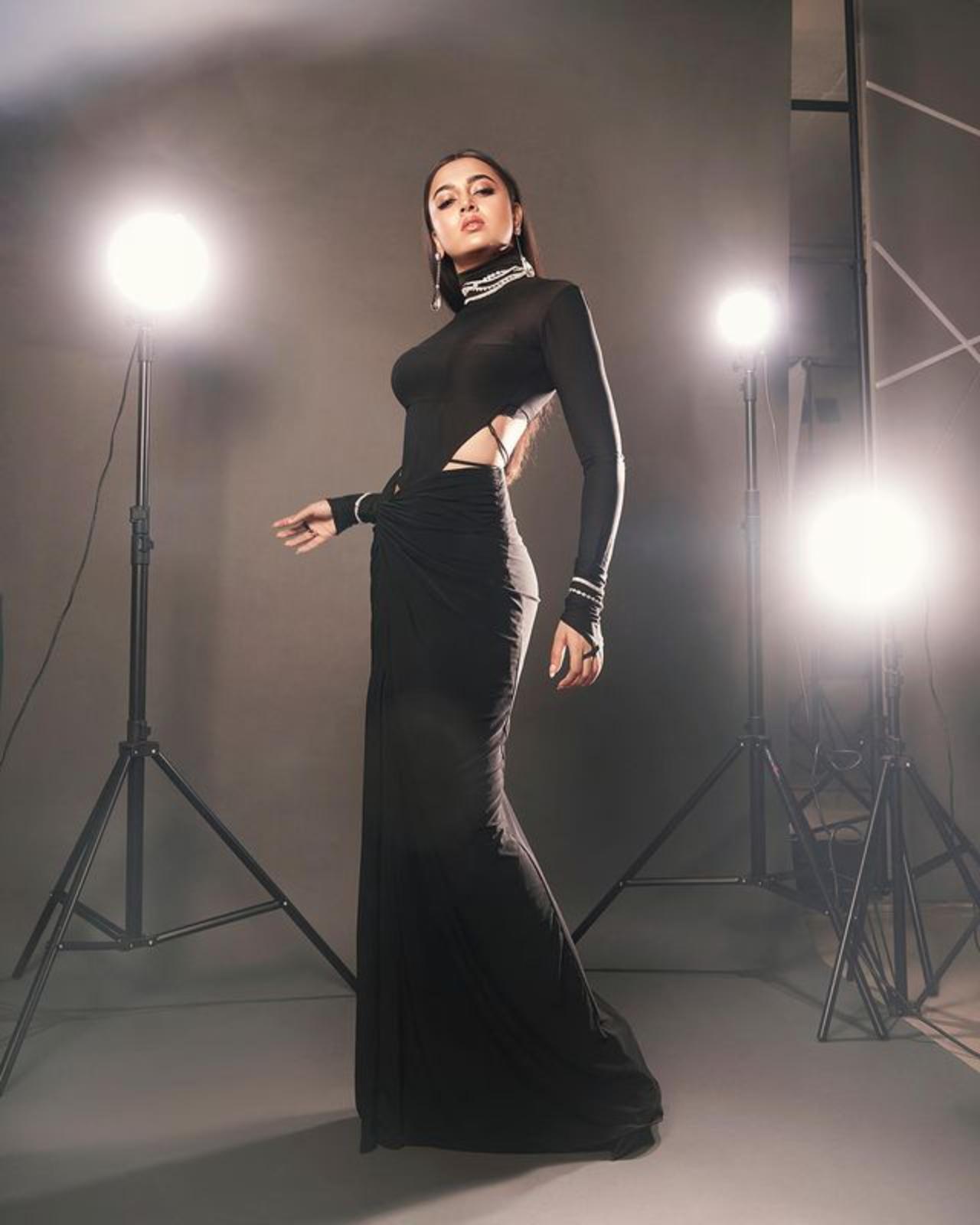 Channeling all her hotness Tejasswi wore black like a boss