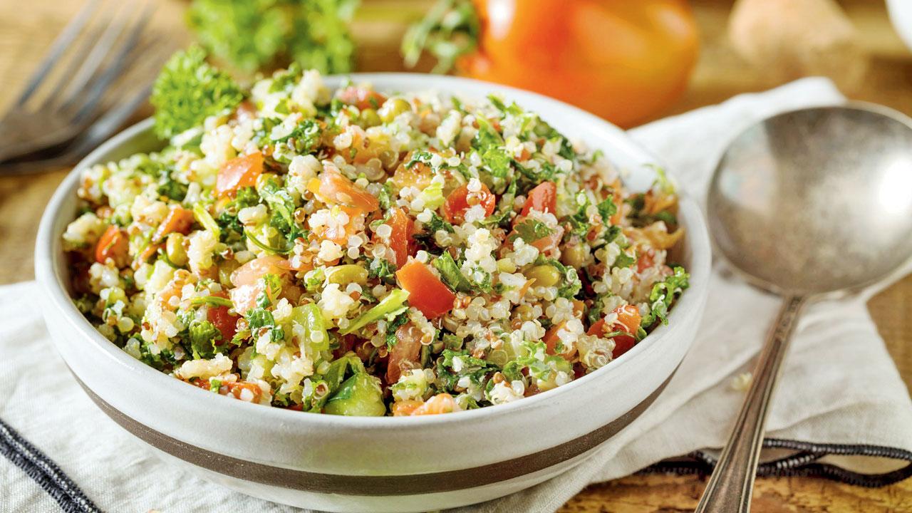 A quinoa salad bowl