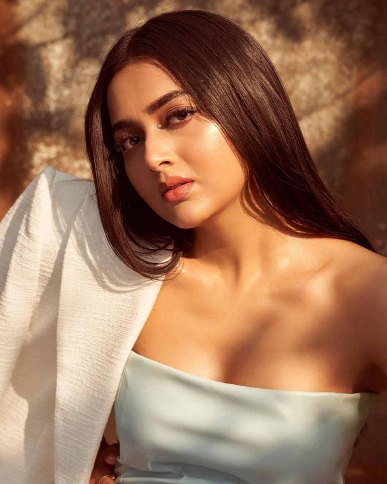 Tejasswi with her signature style of simple make-up aces this look