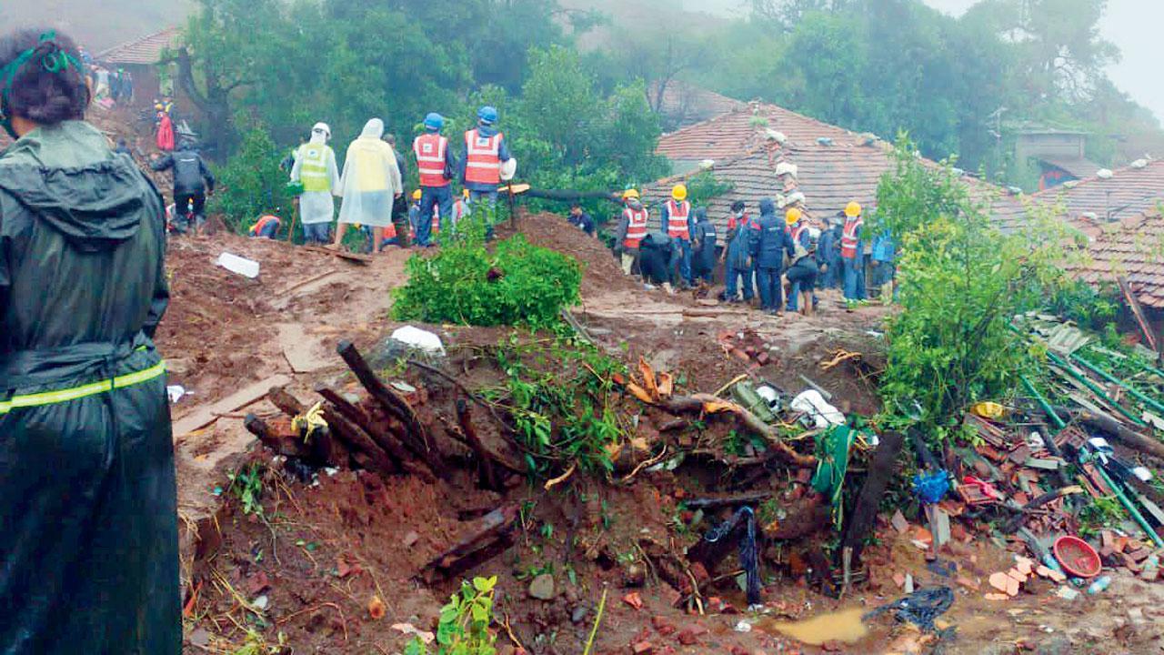 The landslide spot at Irsalwadi