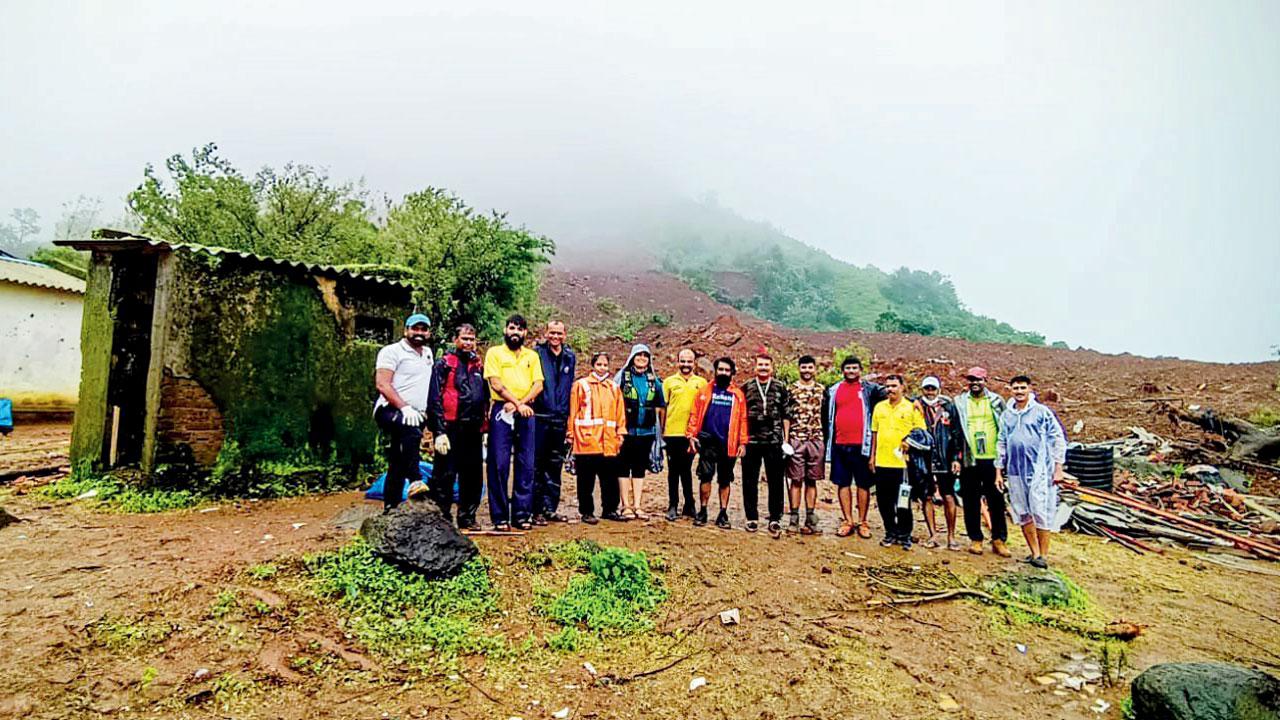 Some of the search and rescue members at Irsalwadi