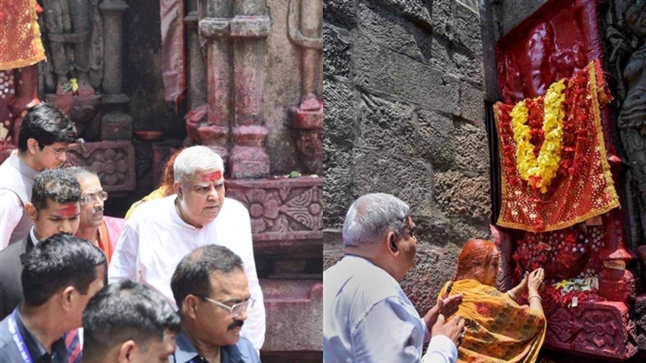 IN PHOTOS: Vice-President Dhankhar, wife offer prayers at Kamakhya Temple