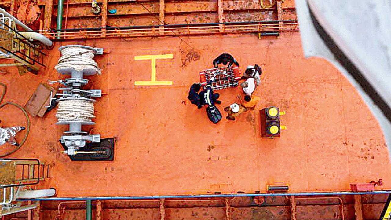 The coast guard were undeterred during their rescue mission