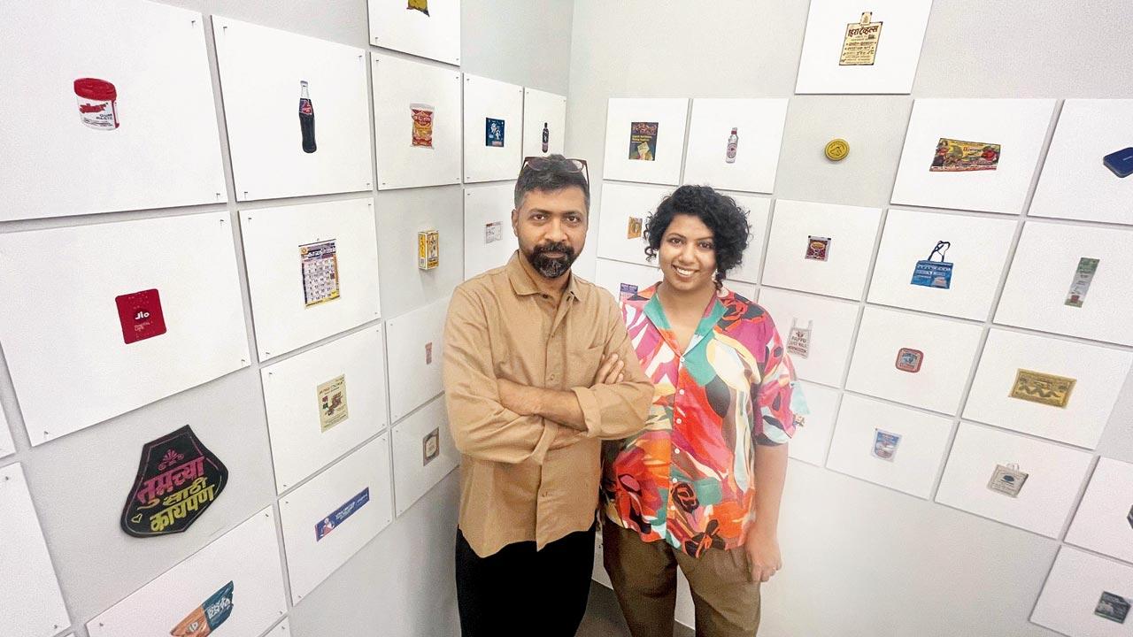 The siblings pose amidst an exhibit. Pics/Atul Kamble