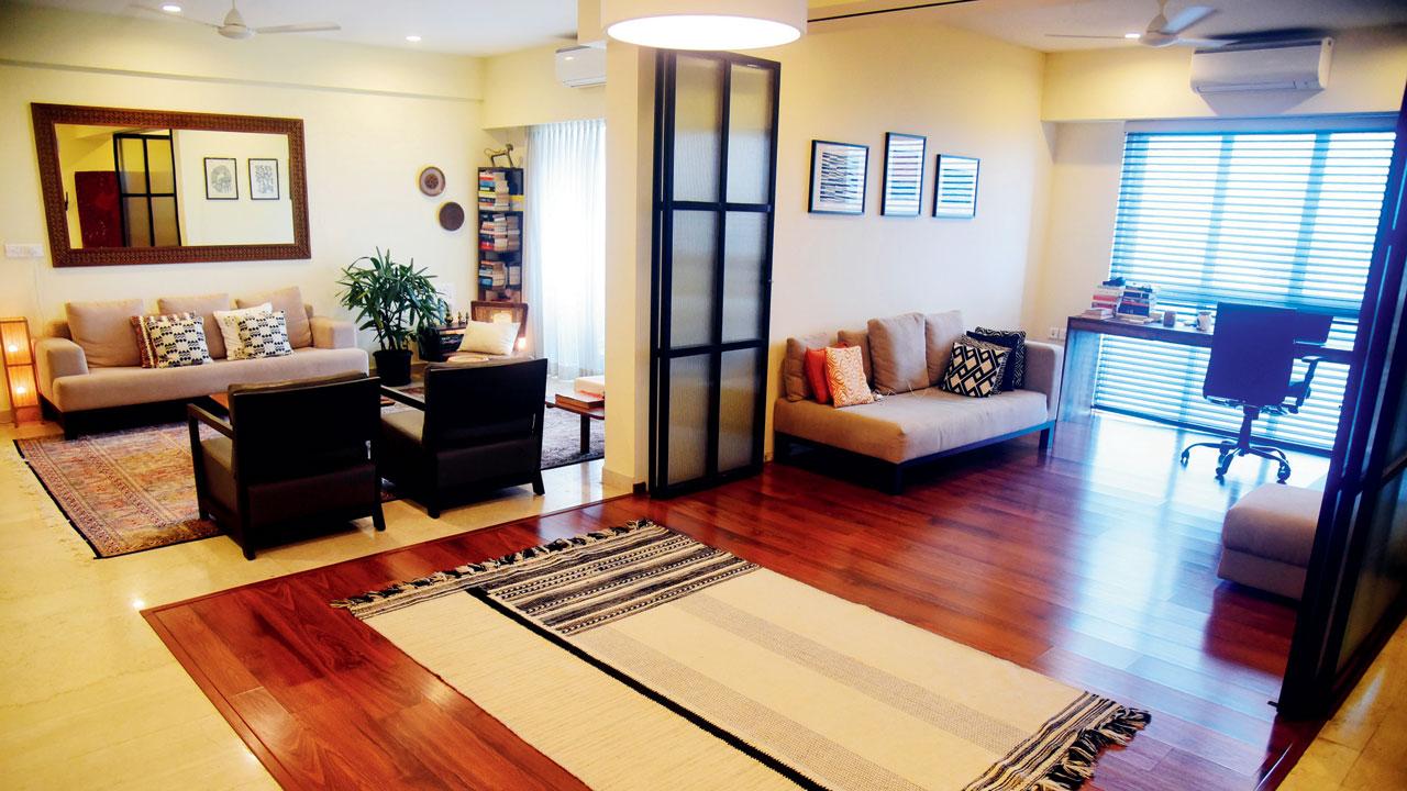 Goenka and Sharma’s living room space that transforms into the concert area