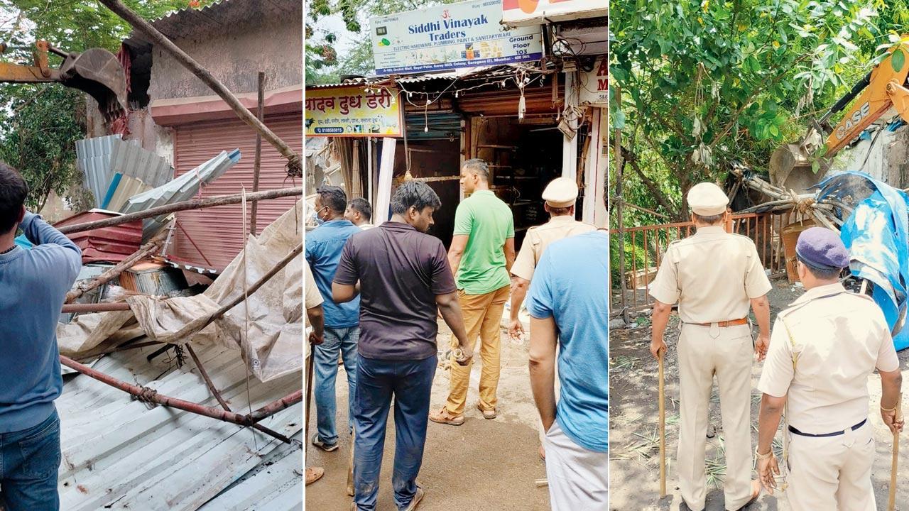 Mumbai: Massive drive against illegal structures in Aarey Milk Colony