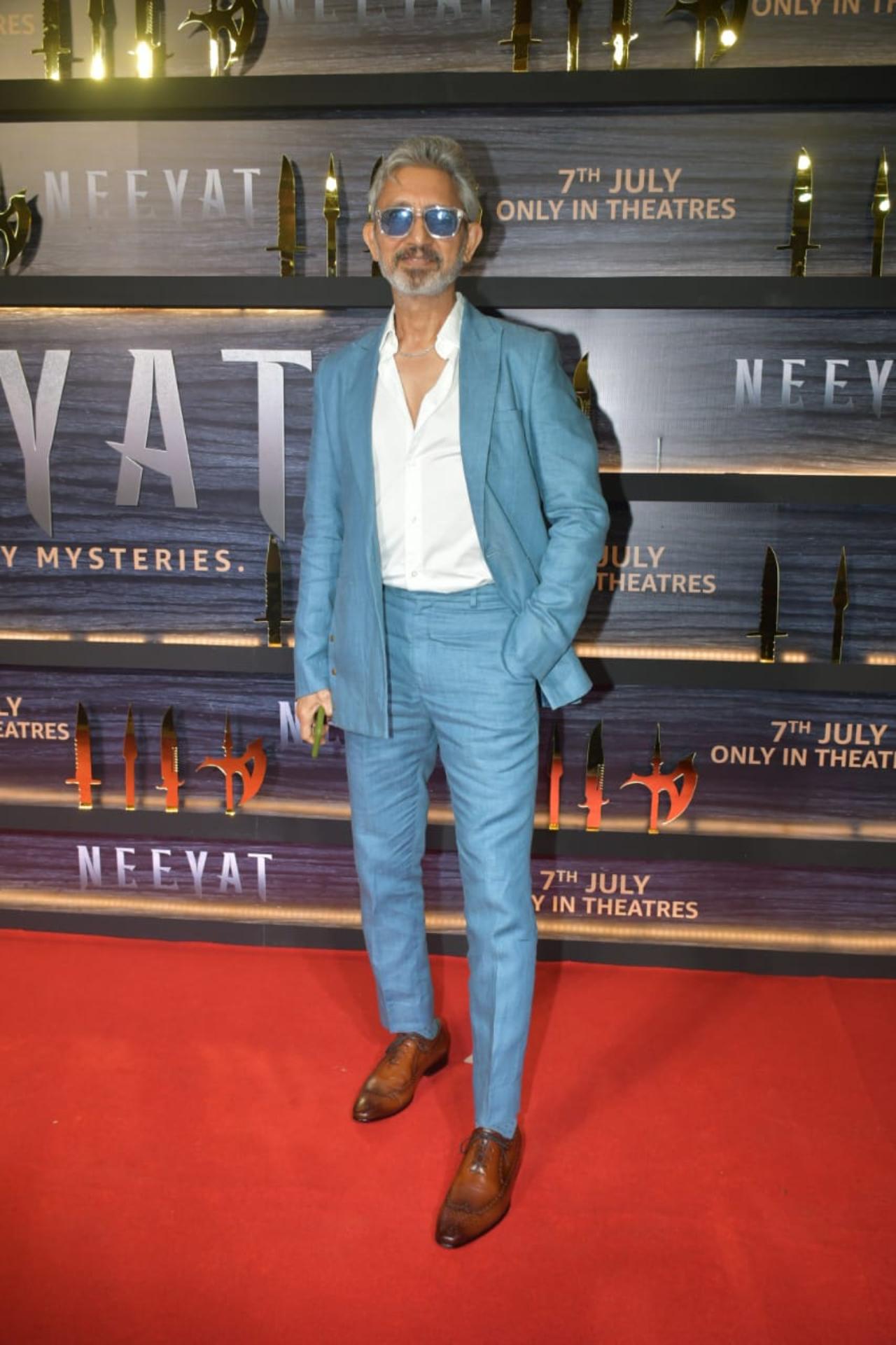 Neeraj Kabi, who plays a pivotal character in the film, turned up in a sky blue suit looking all dapper