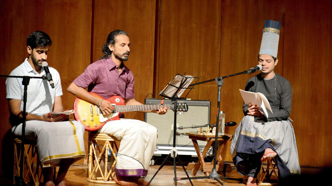 A still from the previous performance featuring (right) Omkar Bhatkar
