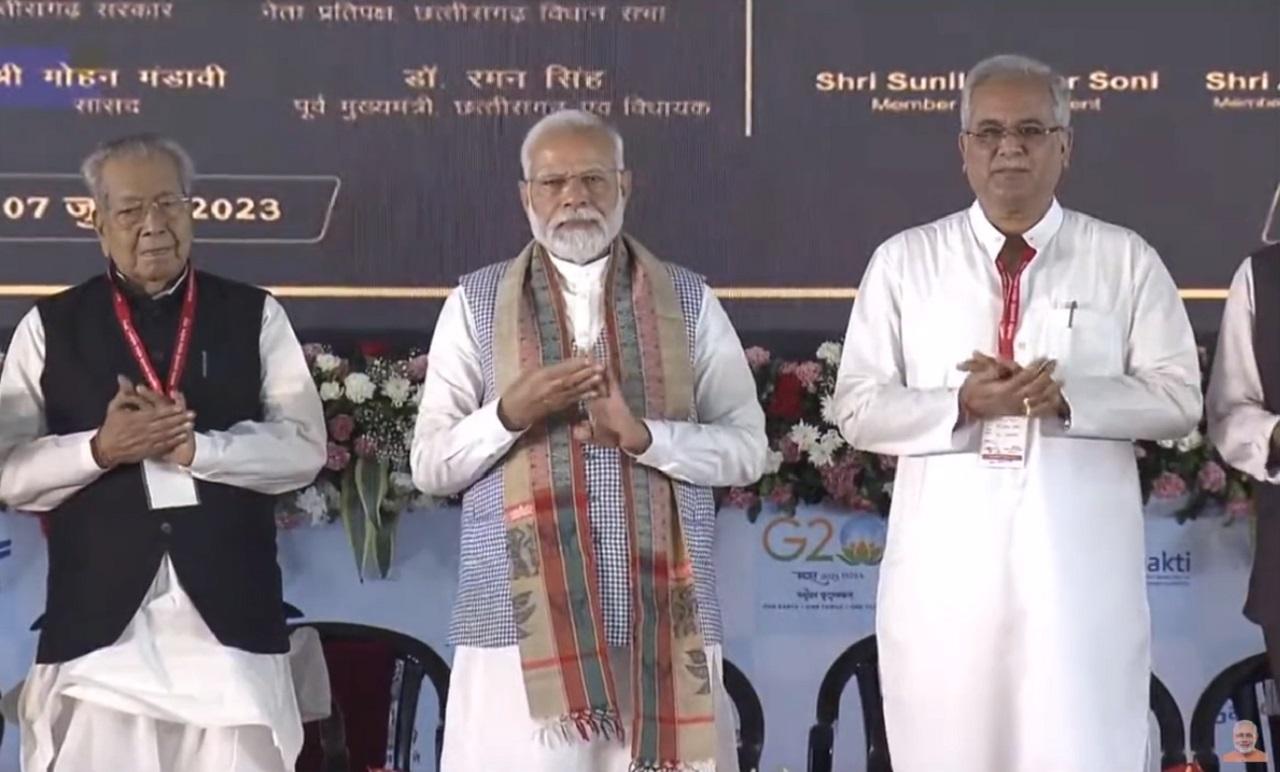 During an event held at the Science College ground here, PM Modi also virtually flagged off a new train between Antagarh in Kanker district of the state and Raipur