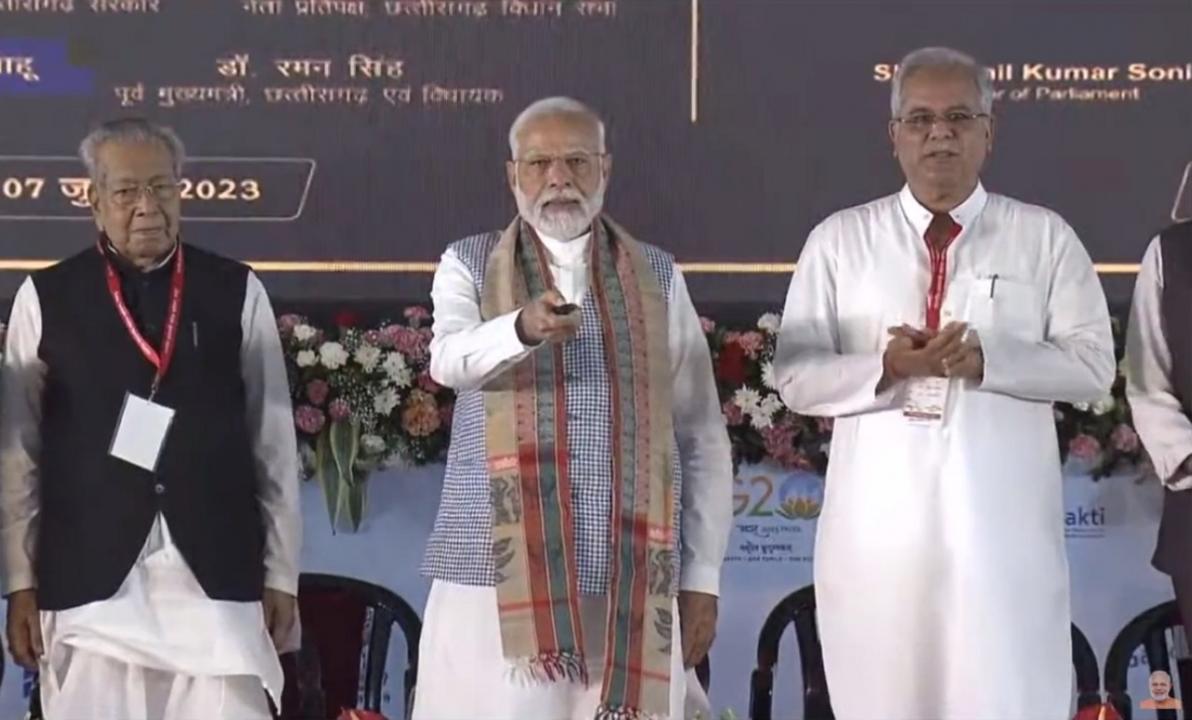 In Photos: PM Modi lays foundation stone of projects in Chhattisgarh