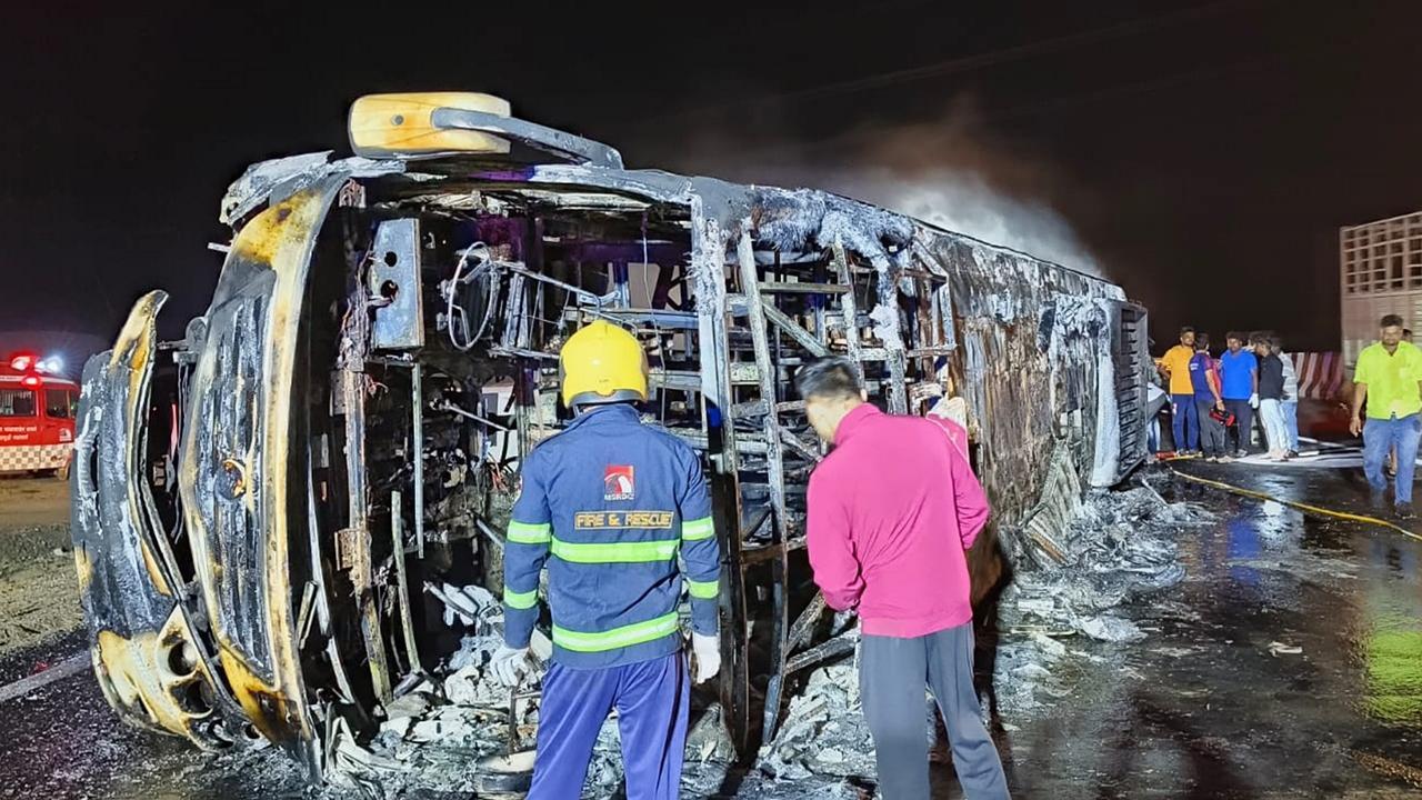 Fatal bus fire claims at least 25 lives on Samruddhi Expressway in Maharashtra