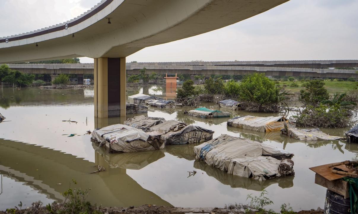 In Photos: Water level of Yamuna in Delhi rises slightly to 205.58 metres