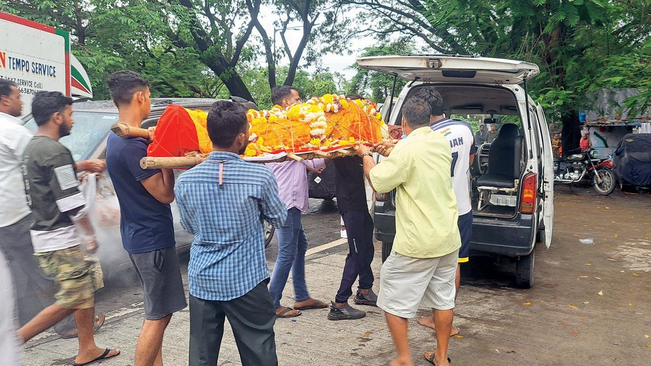 Funeral procession of the three boys at Pereira Wadi