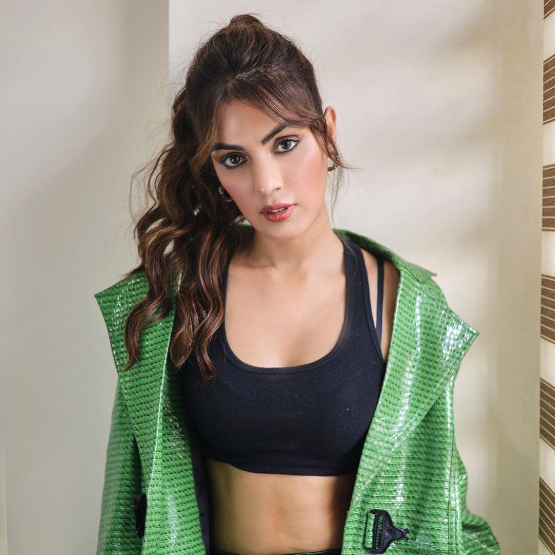 Dark and glamorous, Rhea Chakraborty's black and green fashion extravaganza.