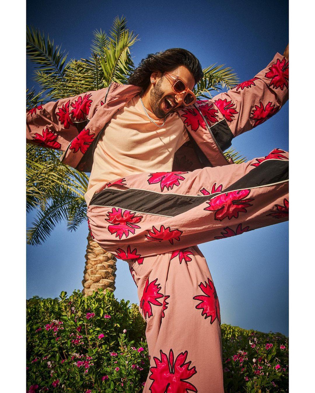 Ranveer Singh made heads turn as he embraced an extraordinary athleisure look in stunning shades of pink.