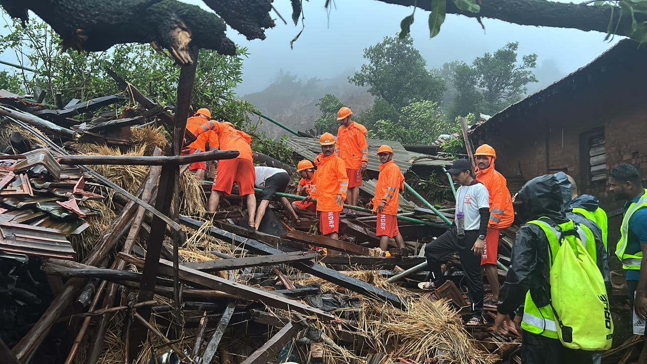 In Photos: Five dead in landslide in Maharashtra's Raigad district