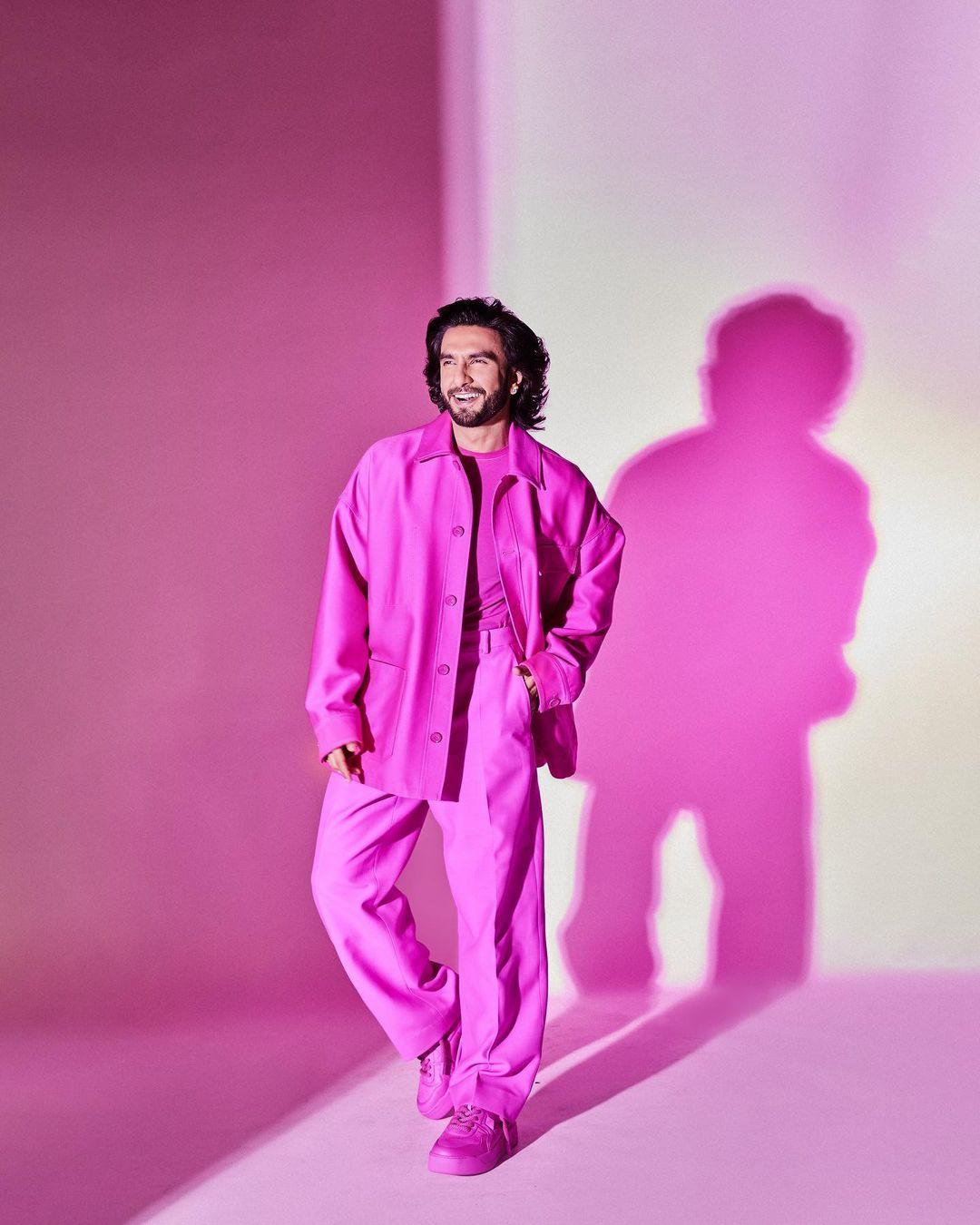 From his tailored attire to his stylish pink sneakers, Ranveer's attention to detail and commitment to the pink theme demonstrated his unwavering dedication to pushing fashion boundaries and expressing his unique personality.