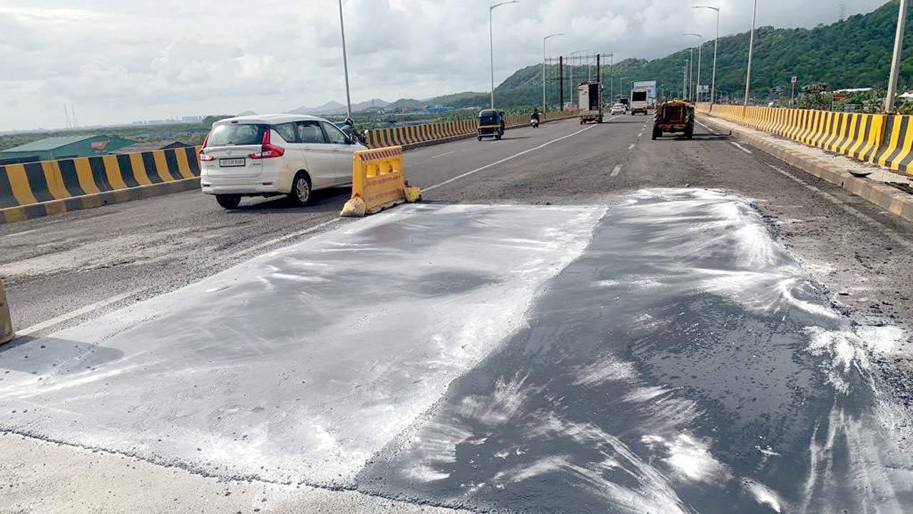 Relief for motorists as NHAI  fixes potholes on Varsova bridge