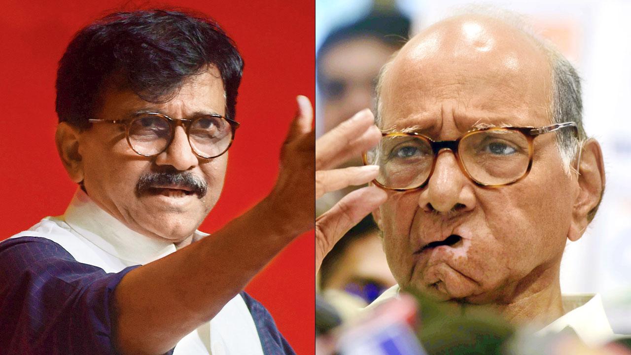 Sanjay Raut. Pic/Ashish Raje and Sharad Pawar. Pic/Atul Kamble