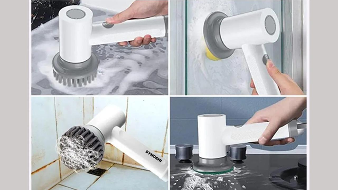 Electric Spin Scrubber, FARI Shower Cleaning Brush with 8 Replaceable Drill  Brush Heads, Cordless Power Scrubber with Adjustable Handle Bathroom and