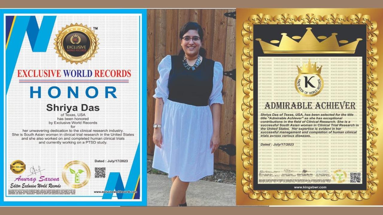 Shriya Das Entered Two World Records With Exclusive World Records And Kings Book Of World Records