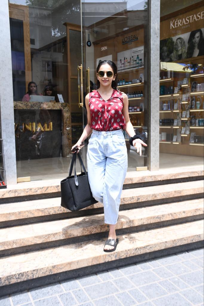 It looks like it is a self-pampering day for Rakul Preet Singh as she spotted outside a salon in Bandra