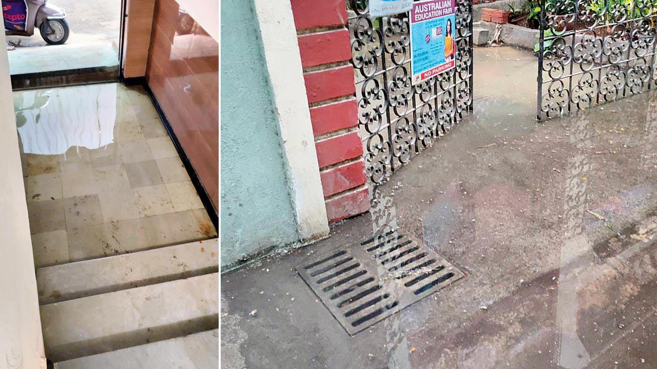 Rainwater gets accumulated at the main gate and even enters the ground floor, say residents