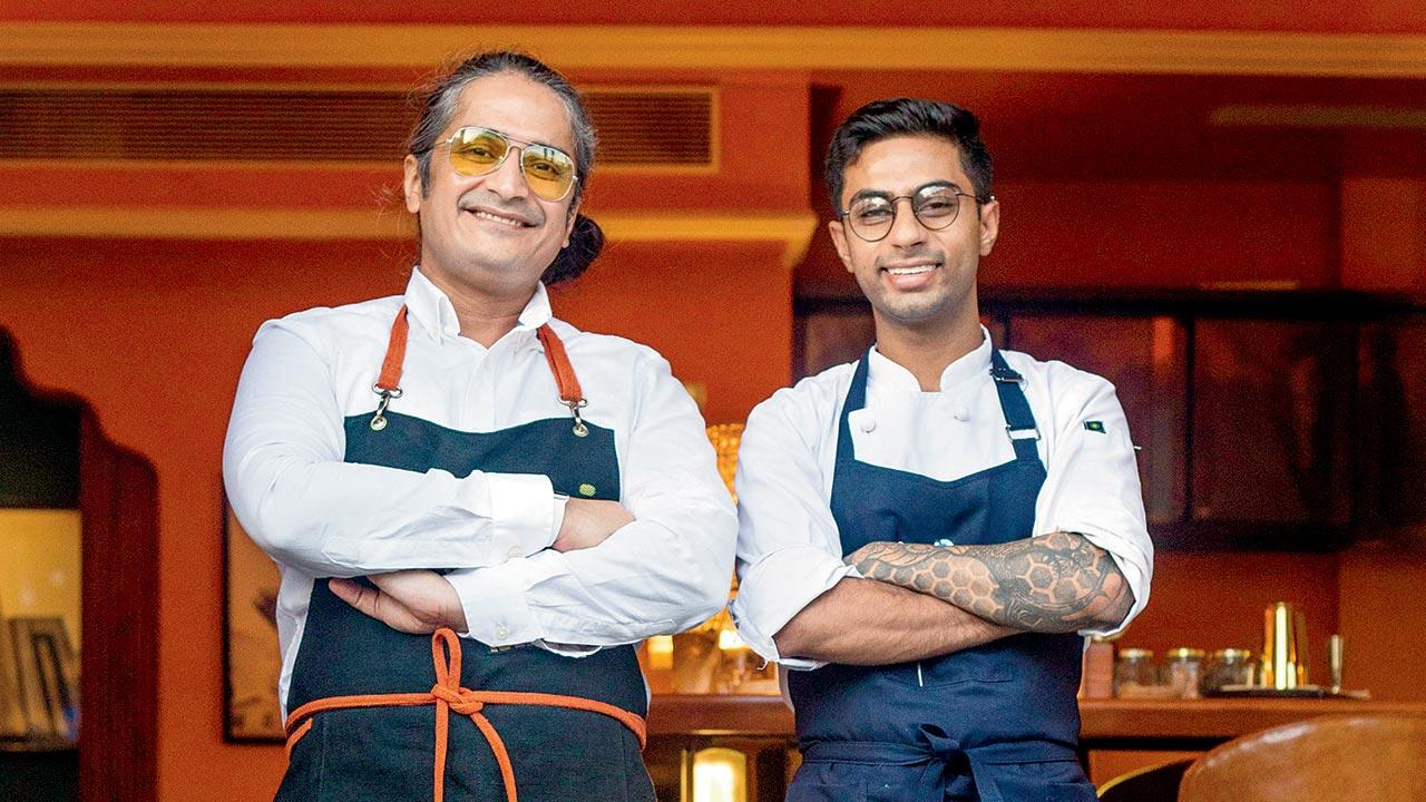 (Left) Mixologist Dhruv Tuteja and (right) chef Madhav Dayal