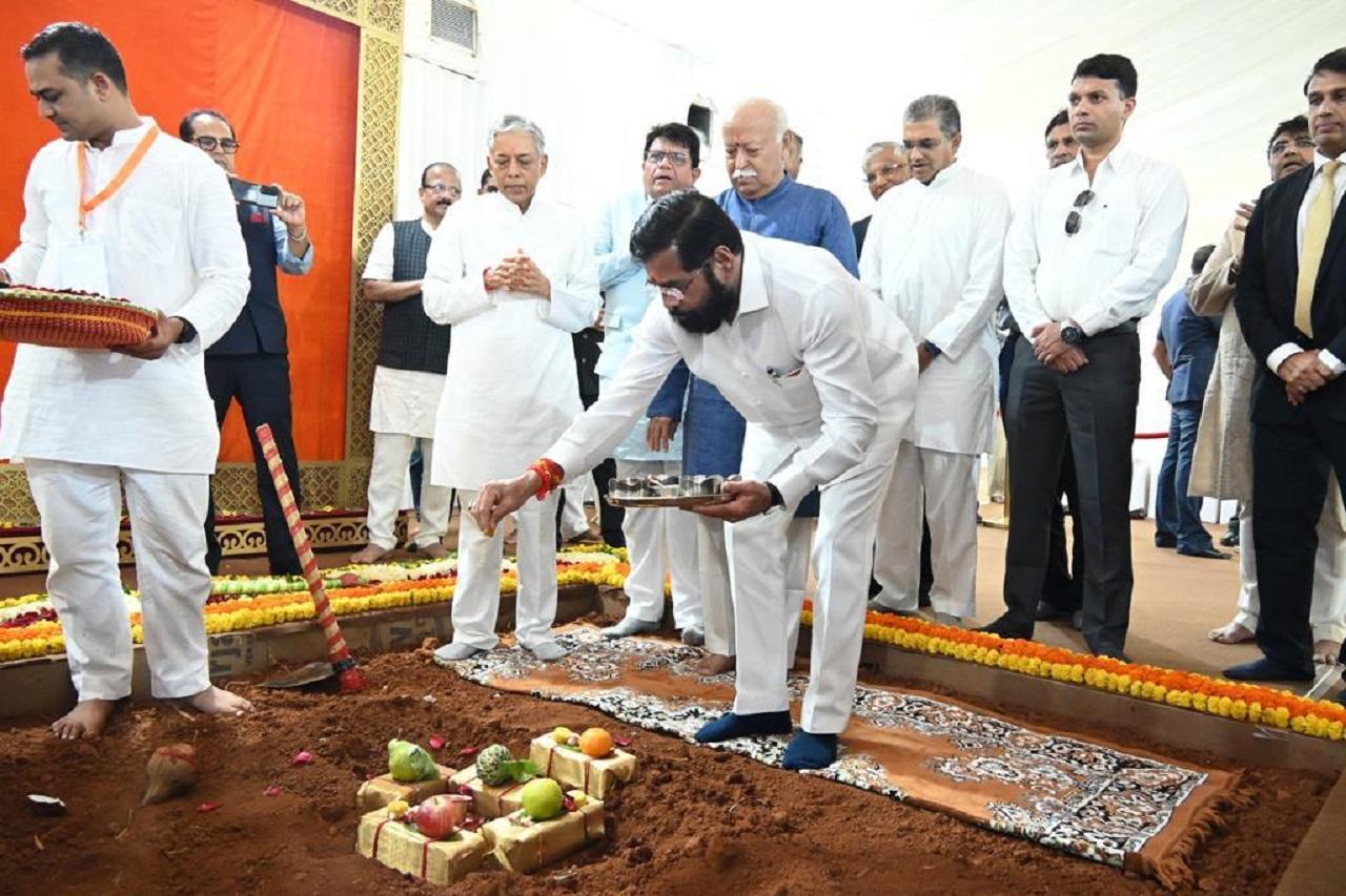 Addressing a gathering after laying the foundation stone of Dharmaveer Anand Dighe Cancer Hospital and a temple complex, Bhagwat said saving lives is service towards the Almighty if done with purity